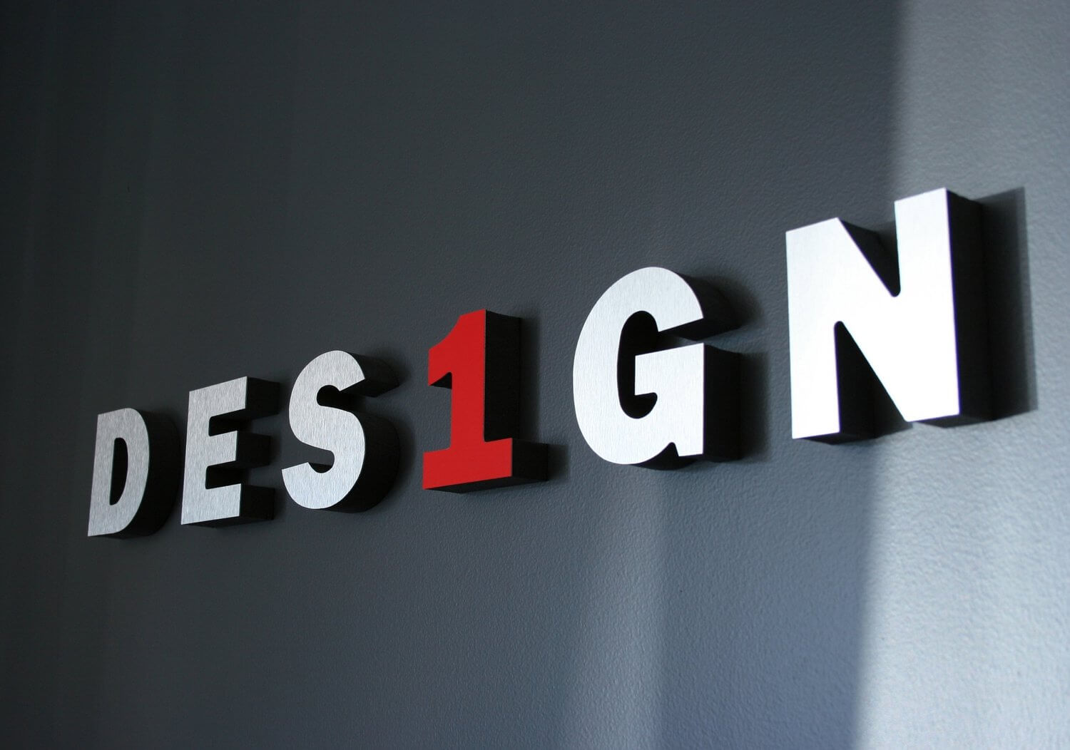 Design One signboard on the wall