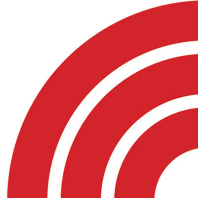 Red concentric circles on a white background.